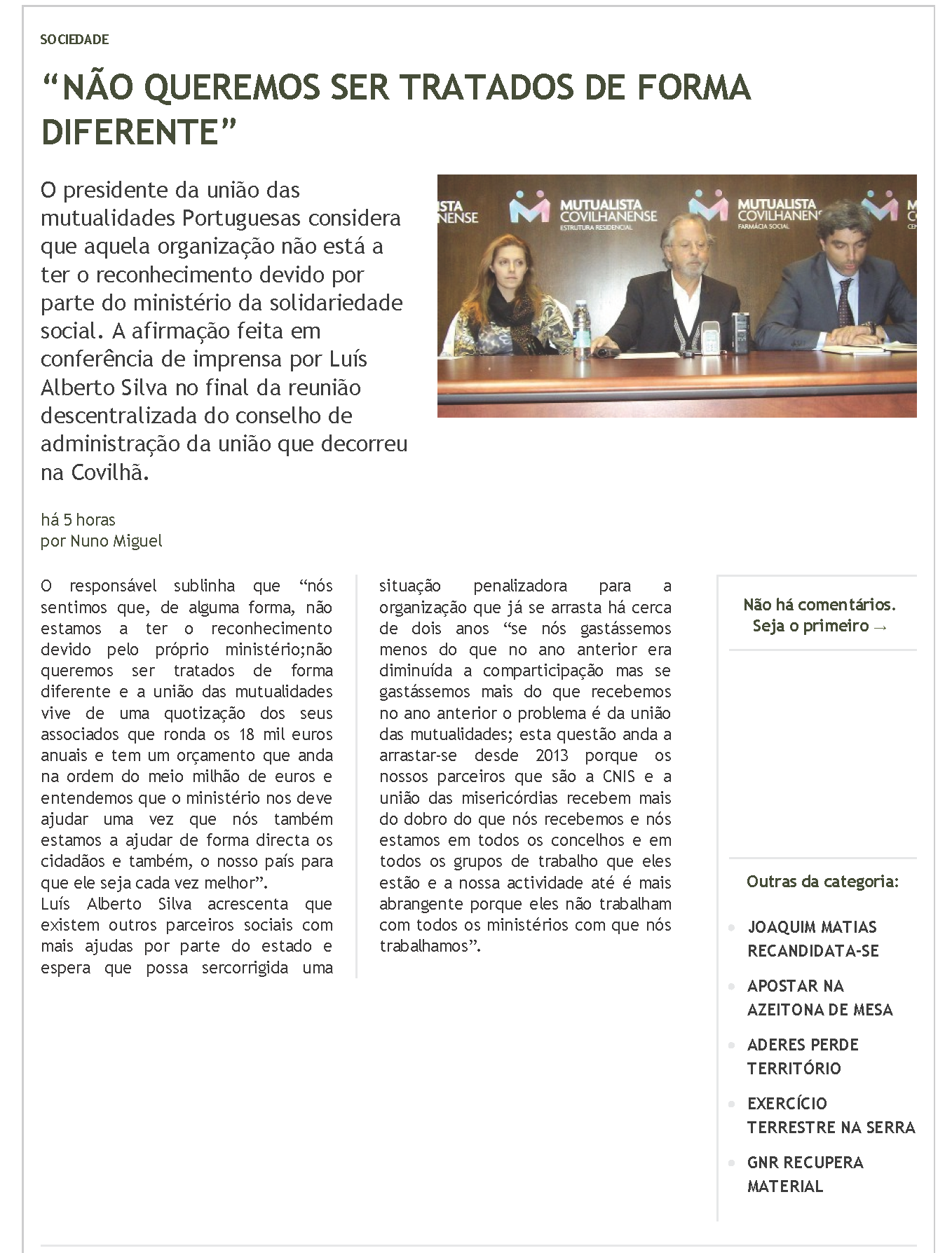NÃO QUEREMOS SER TRATADOS DE FORMA DIFERENTE Rádio Cova da Beira Page 2
