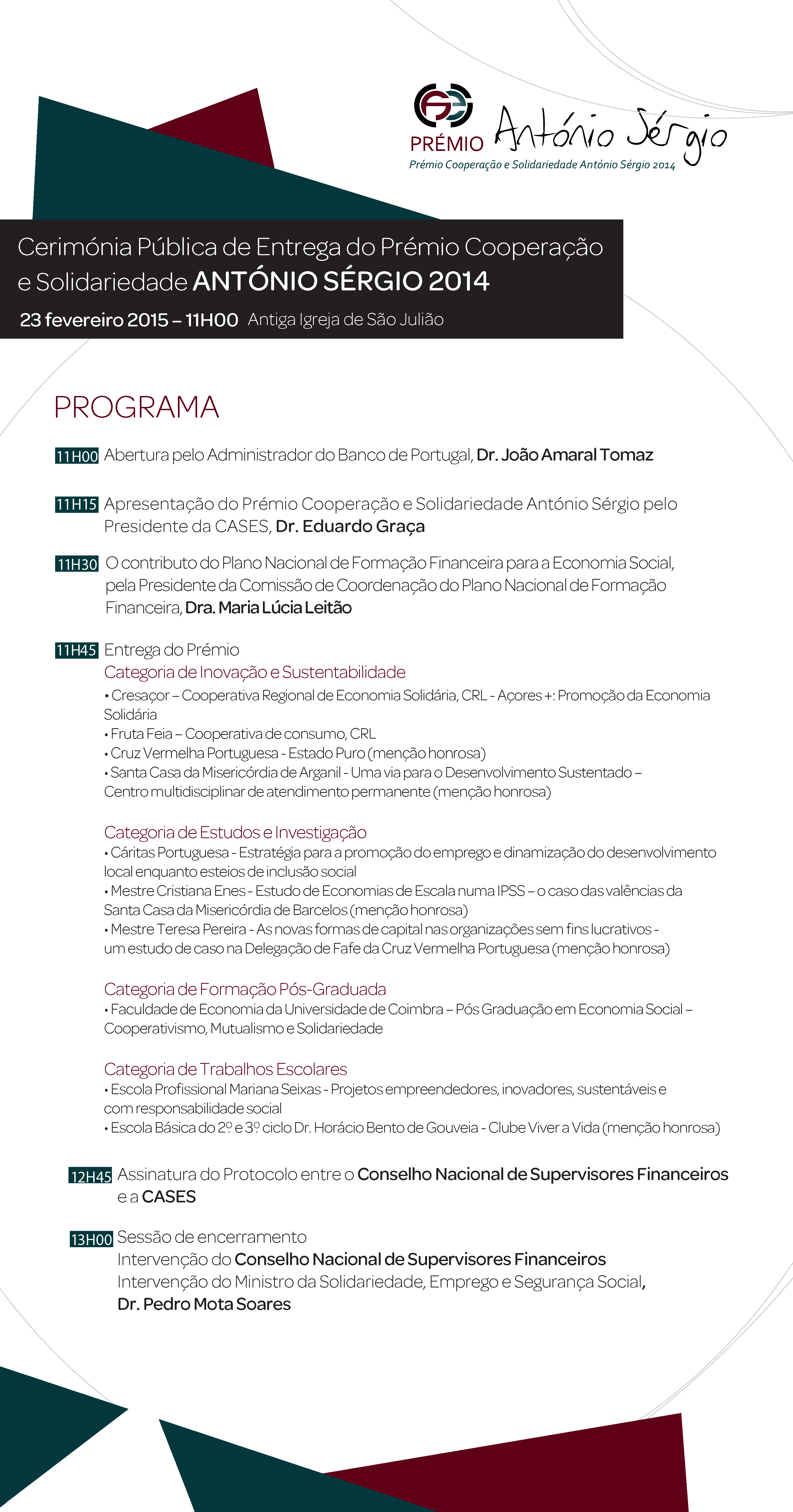 Programa Prémio António Sérgio 2014