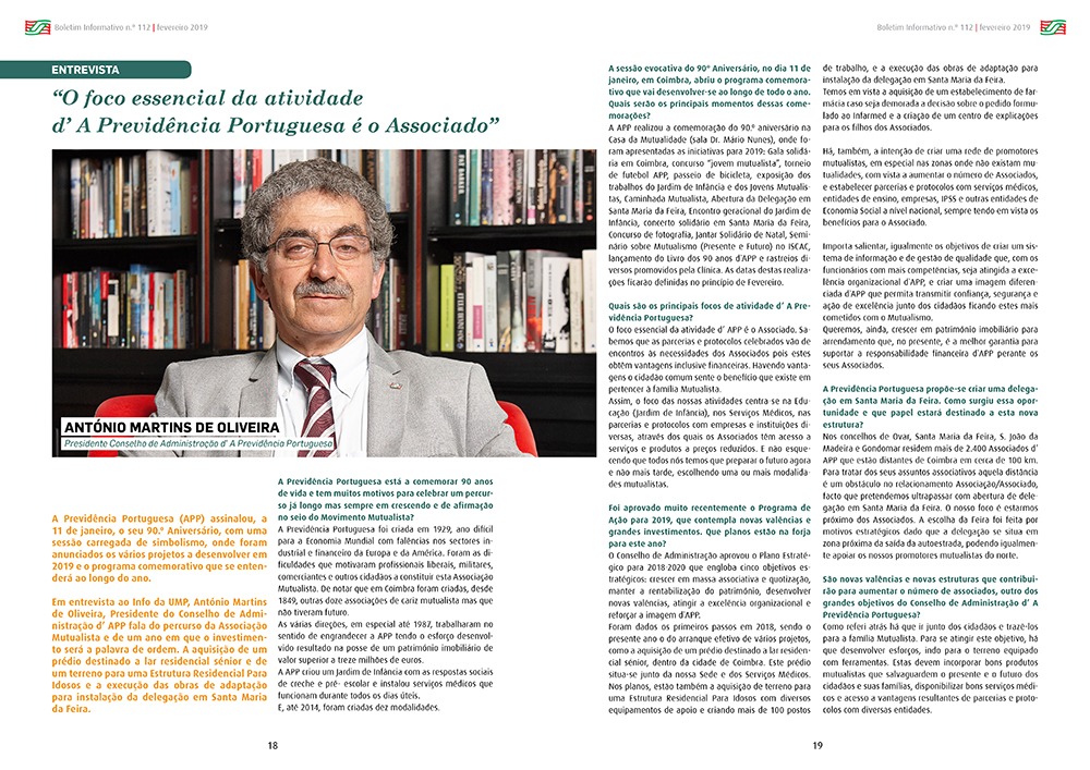 "O foco essencial da atividade d' A Previdência Portuguesa é o associado" Entrevista Previdencia